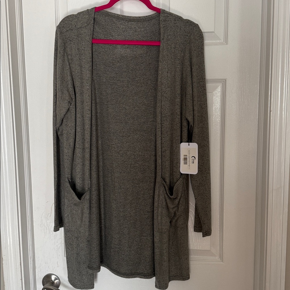 Army Green Open Front Cardigan NWT